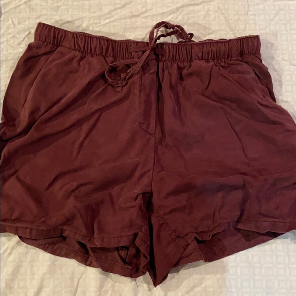 Maroon Cotton Shorts